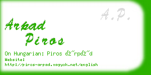 arpad piros business card